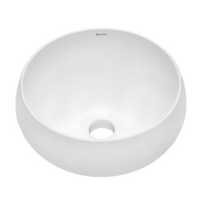 Bathroom Vessel Sink Round White Above Counter Circular Porcelain Ceramic