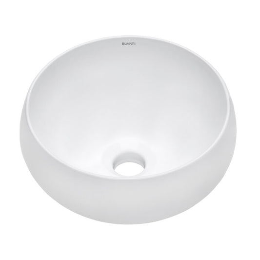 Bathroom Vessel Sink Round White Above Counter Circular Porcelain Ceramic