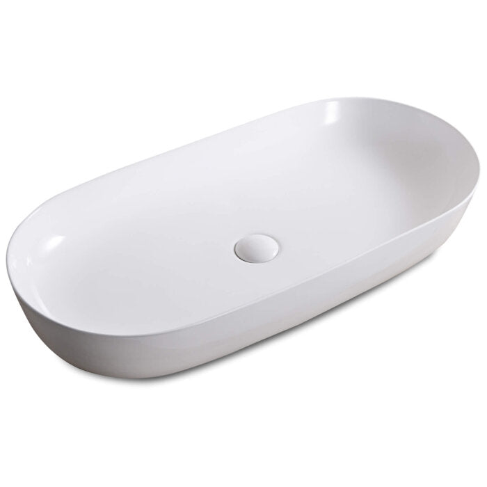 Ruvati Bathroom Vessel Sink White Oval Above Counter Vanity Porcelain Ceramic