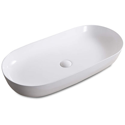 Ruvati Bathroom Vessel Sink White Oval Above Counter Vanity Porcelain Ceramic