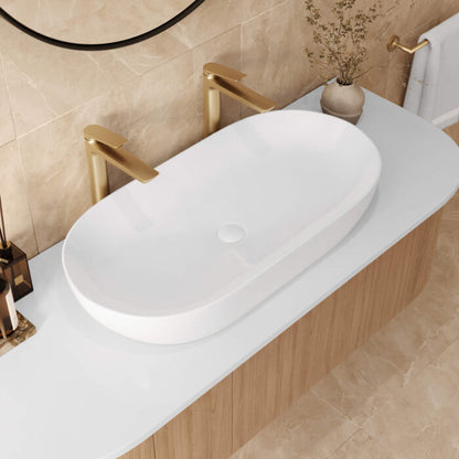 Ruvati Bathroom Vessel Sink White Oval Above Counter Vanity Porcelain Ceramic