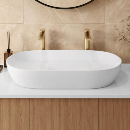 Ruvati Bathroom Vessel Sink White Oval Above Counter Vanity Porcelain Ceramic