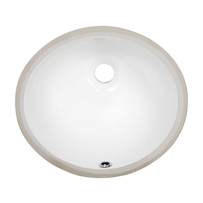 Ruvati Undermount Bathroom Vanity Sink White Oval Porcelain Ceramic with Overflow