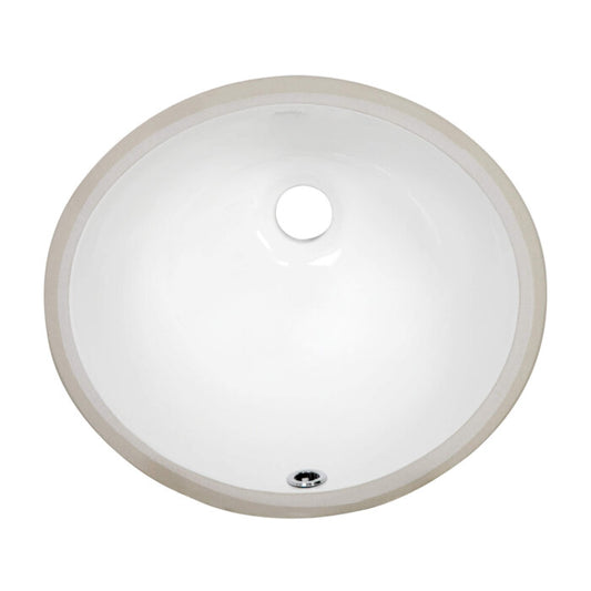 Ruvati Undermount Bathroom Vanity Sink White Oval Porcelain Ceramic with Overflow