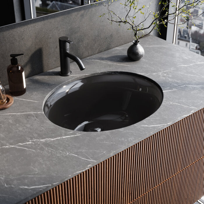 Ruvati Undermount Bathroom Sink Oval Porcelain Ceramic with Overflow