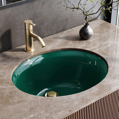Ruvati Undermount Bathroom Sink Oval Porcelain Ceramic with Overflow