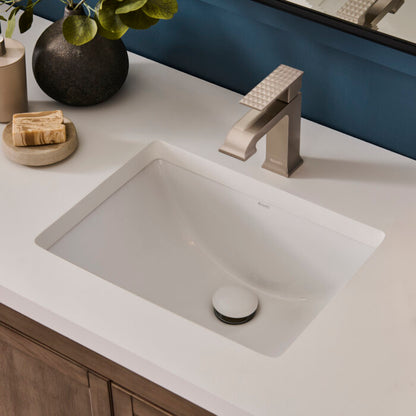 Ruvati Undermount Bathroom Vanity Sink Rectangular Porcelain Ceramic with Overflow