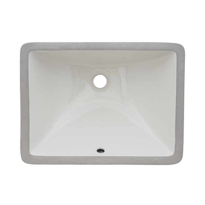Ruvati Undermount Bathroom Vanity Sink Rectangular Porcelain Ceramic with Overflow