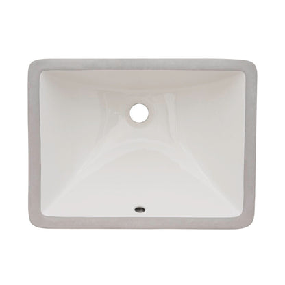 Ruvati Undermount Bathroom Vanity Sink Rectangular Porcelain Ceramic with Overflow