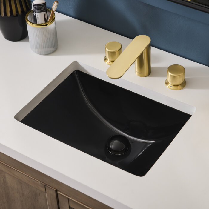 Ruvati Undermount Bathroom Vanity Sink Rectangular Porcelain Ceramic with Overflow