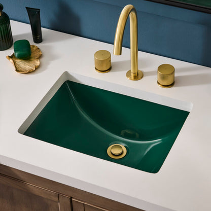 Ruvati Undermount Bathroom Vanity Sink Rectangular Porcelain Ceramic with Overflow