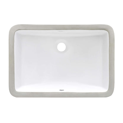 Ruvati Undermount Bathroom Vanity Sink Rectangular Porcelain Ceramic with Overflow