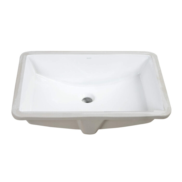 Ruvati Undermount Bathroom Vanity Sink Rectangular Porcelain Ceramic with Overflow