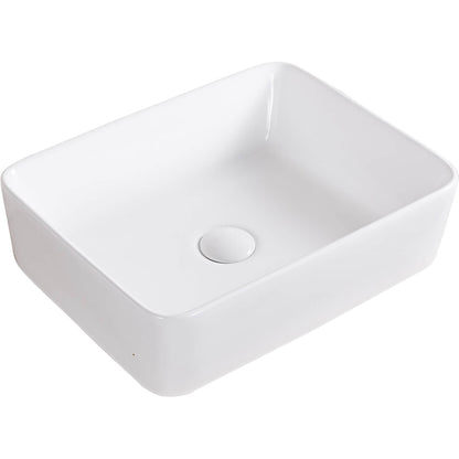 Ruvati Bathroom Vessel Sink White Square Above Counter Porcelain Ceramic