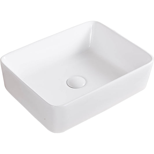 Ruvati Bathroom Vessel Sink White Square Above Counter Porcelain Ceramic