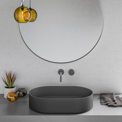 Ruvati 23-inch Matte White epiStone Solid Surface Modern Bathroom Vessel Sink