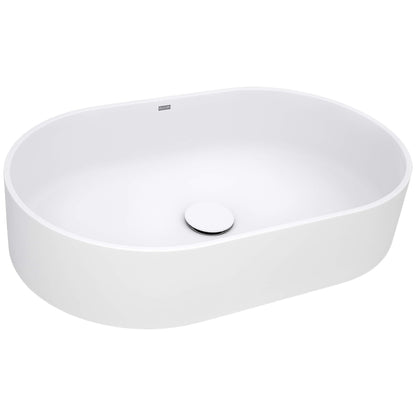 Ruvati 23-inch Matte White epiStone Solid Surface Modern Bathroom Vessel Sink