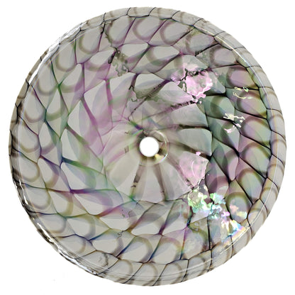 Ruvati 20 inch Murano Glass Art Drop In Round Decorative Pattern Bathroom Sink