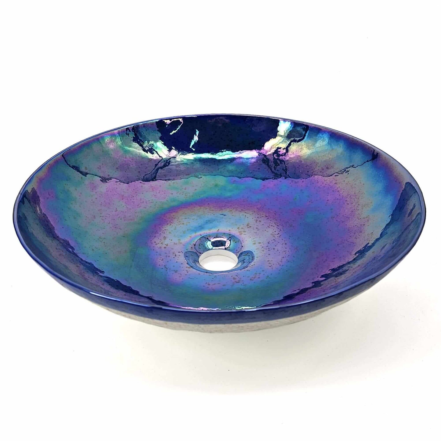 Ruvati 16 inch Murano Glass Art Vessel Circle Decorative Pattern Bathroom Sink