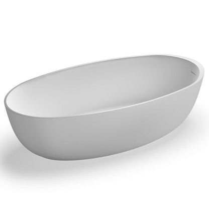 Ruvati White epiStone Solid Surface Oval Freestanding Bath Tub
