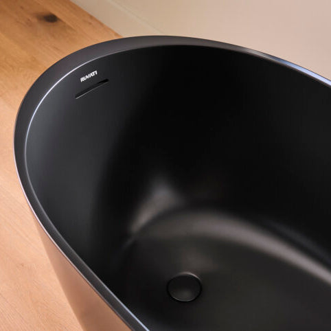 Ruvati 59-Inch epiStone Solid Surface Oval Freestanding Bath Tub Canali