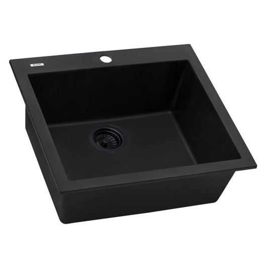 Ruvati 23 x 20 inch epiGranite Drop-in Topmount Granite Composite Single Bowl Kitchen Sink