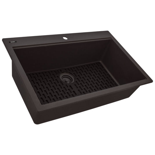 Ruvati 33 x 22 inch epiGranite Drop-in Topmount Granite Composite Single Bowl Kitchen Sink