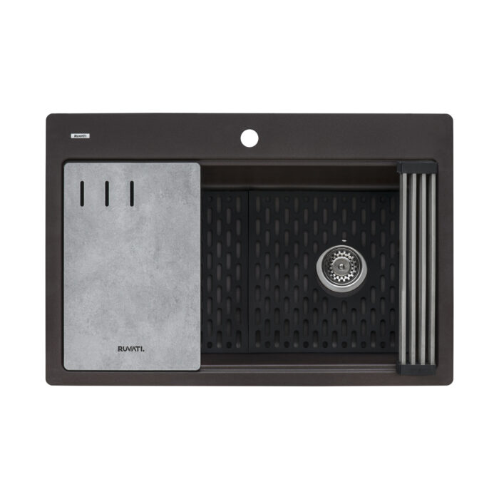Ruvati 33-inch Granite Composite Workstation Drop-in Topmount Kitchen Sink