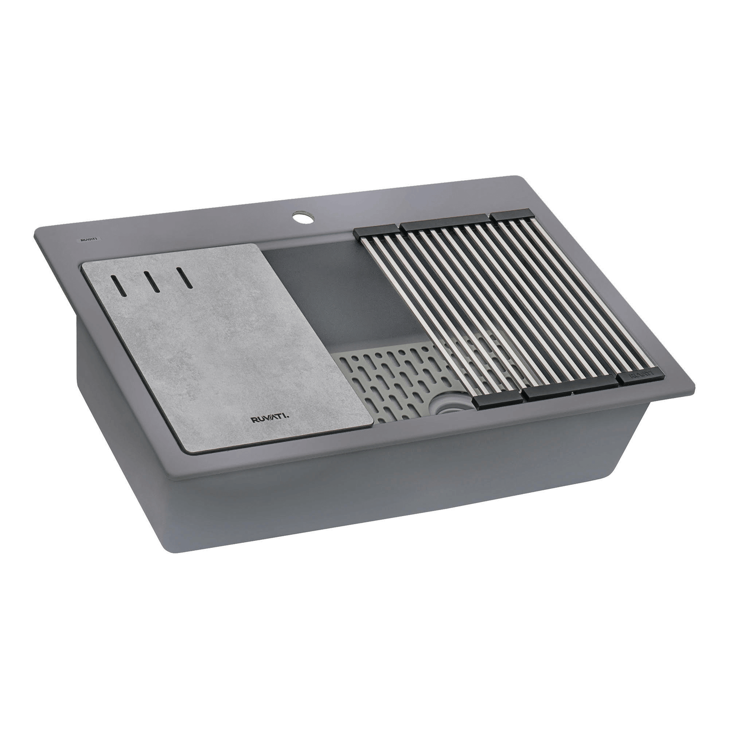 Ruvati 33-inch Granite Composite Workstation Drop-in Topmount Kitchen Sink