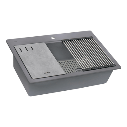 Ruvati 33-inch Granite Composite Workstation Drop-in Topmount Kitchen Sink