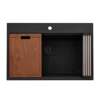 Ruvati 33-inch epiRock Workstation Topmount Kitchen Sink