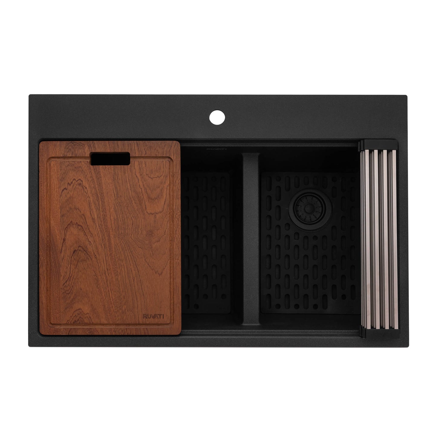 Ruvati 33-inch epiRock Workstation Double Bowl Topmount Kitchen Sink