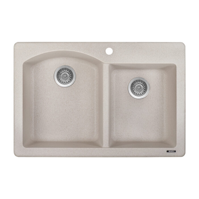 Ruvati 33 x 22 inch epiGranite Dual-Mount Granite Composite Double Bowl Kitchen Sink