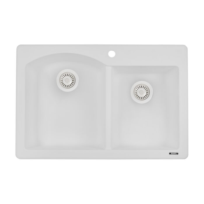 Ruvati 33 x 22 inch epiGranite Dual-Mount Granite Composite Double Bowl Kitchen Sink