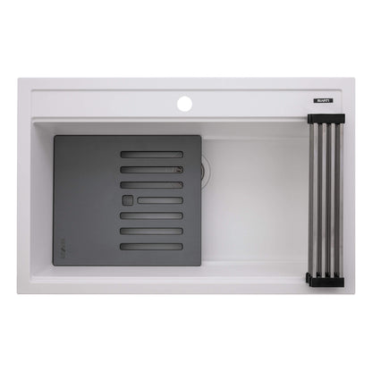 Ruvati 34-inch epiCube Granite Composite Workstation Drop-in Topmount Kitchen Sink