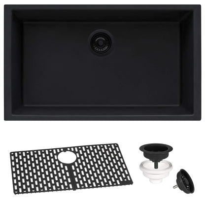 Ruvati 27 x 18 inch Granite Composite Undermount Single Bowl Kitchen Sink