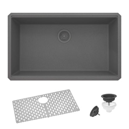 Ruvati 32 x 19 inch Granite Composite Undermount Single Bowl Kitchen Sink