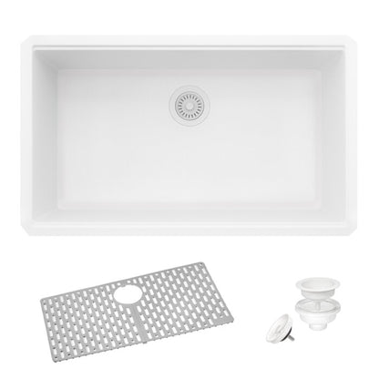 Ruvati 32 x 19 inch Granite Composite Undermount Single Bowl Kitchen Sink