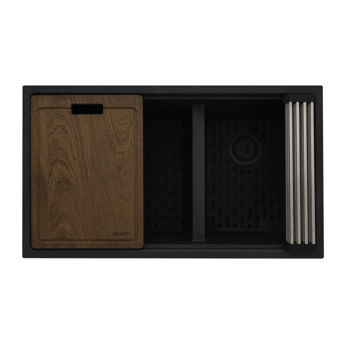 Ruvati 33-inch epiRock Workstation Double Bowl Undermount Kitchen Sink