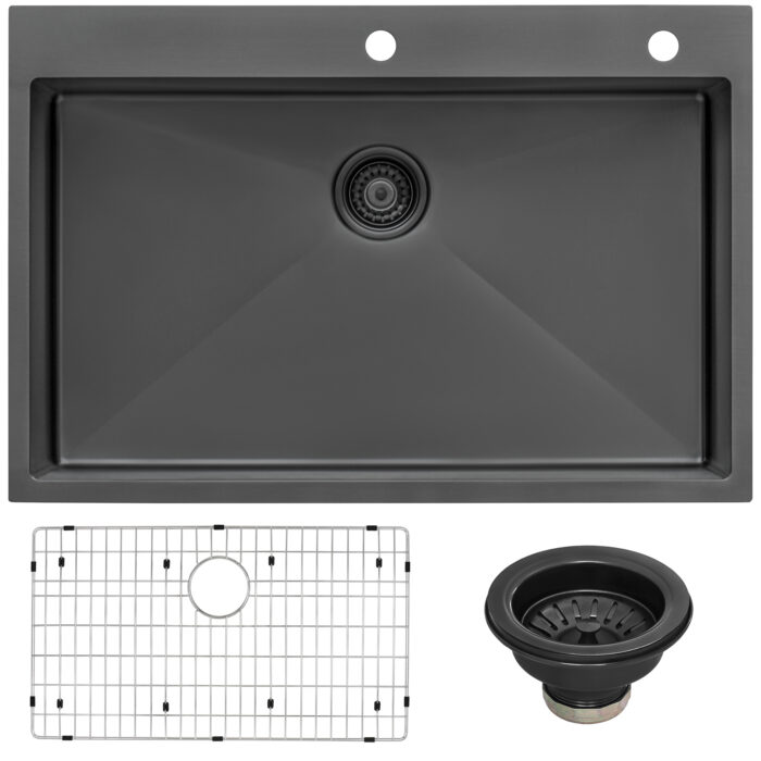 Ruvati 33 x 22 inch Drop-in Topmount Kitchen Sink Single Bowl