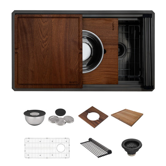 Ruvati 33-inch Workstation Two-Tiered Ledge Kitchen Sink Undermount