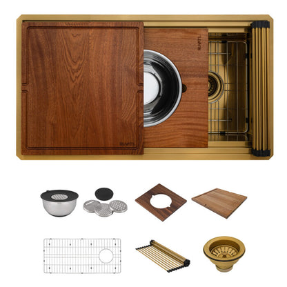 Ruvati 33-inch Workstation Two-Tiered Ledge Kitchen Sink Undermount