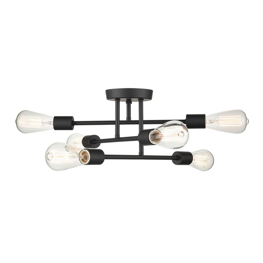Decco Six Light Semi-Flush Mount